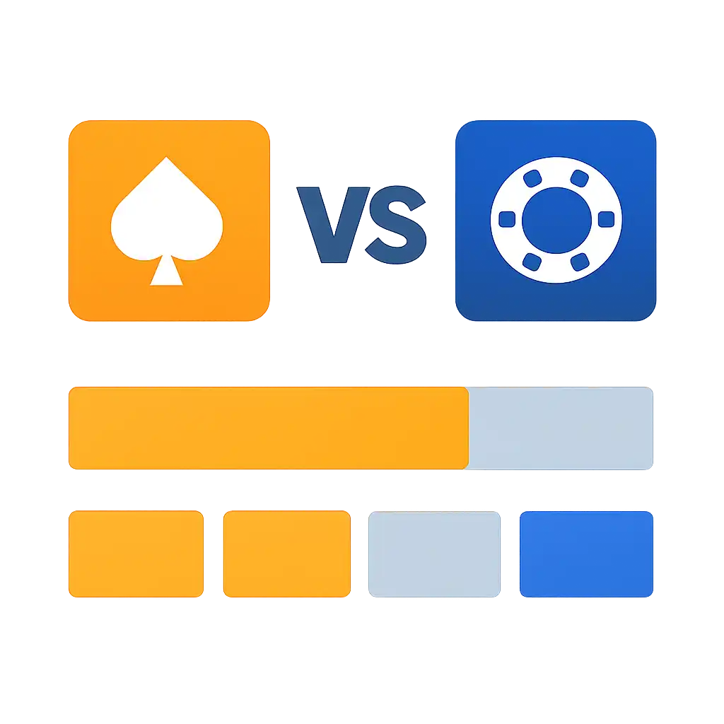 Infographic comparing options using coloured bars and, Teen Patti Joy