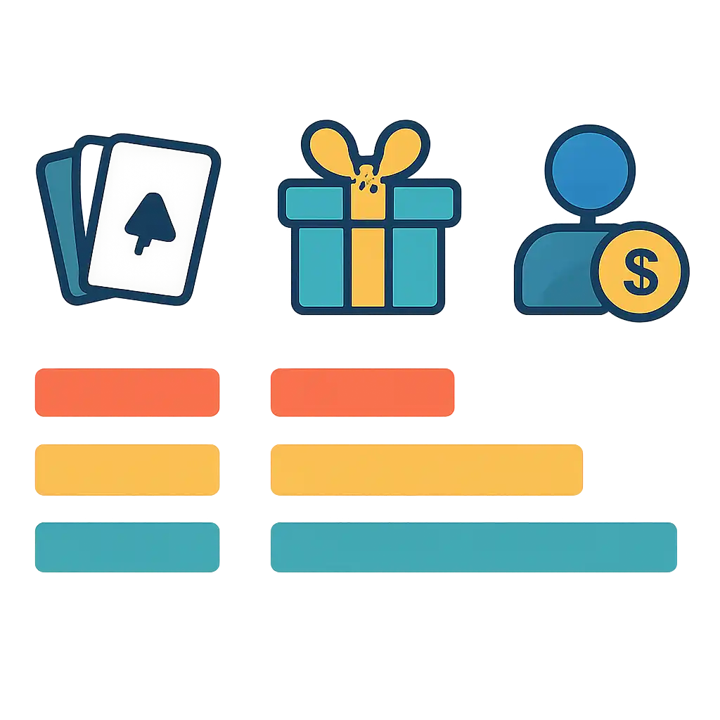 Infographic comparing options using coloured bars and, Teen Patti Joy Games, Bonuses and Referral Rewards
