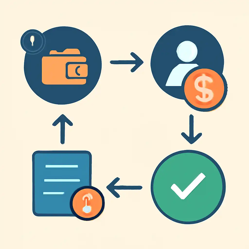 Annotated step diagram: withdrawal limits process with numbered callouts, Teen Patti Joy