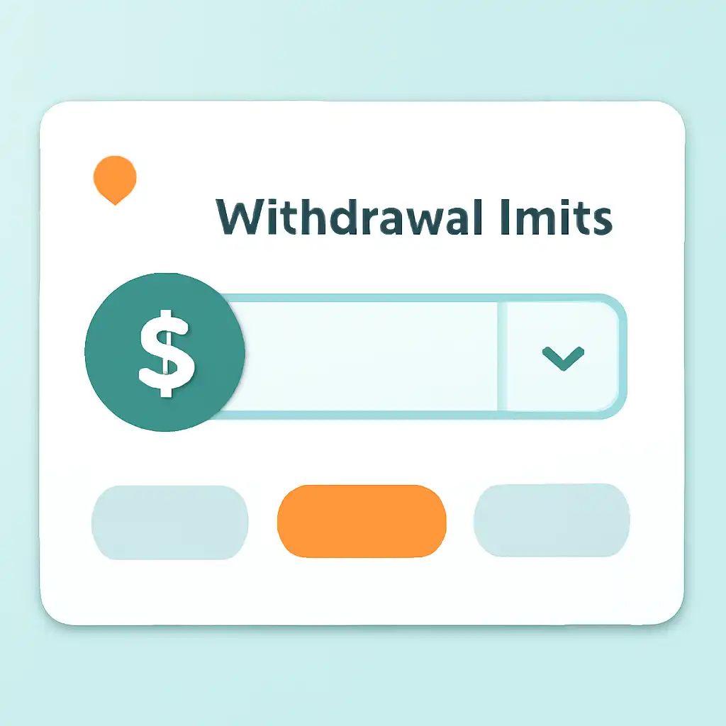 Close-up of button or form field for withdrawal limits, Teen Patti Joy