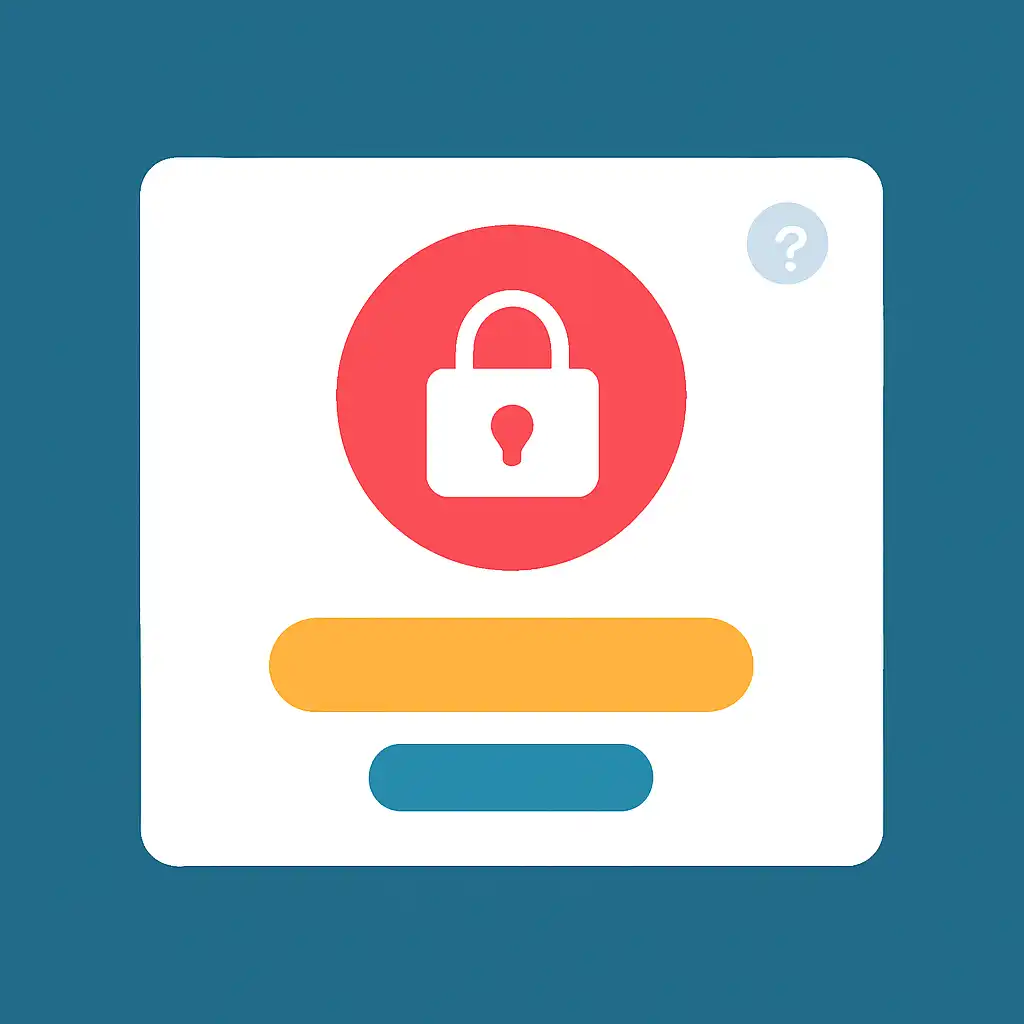 Close-up of button or form field for account locked, Teen Patti Joy